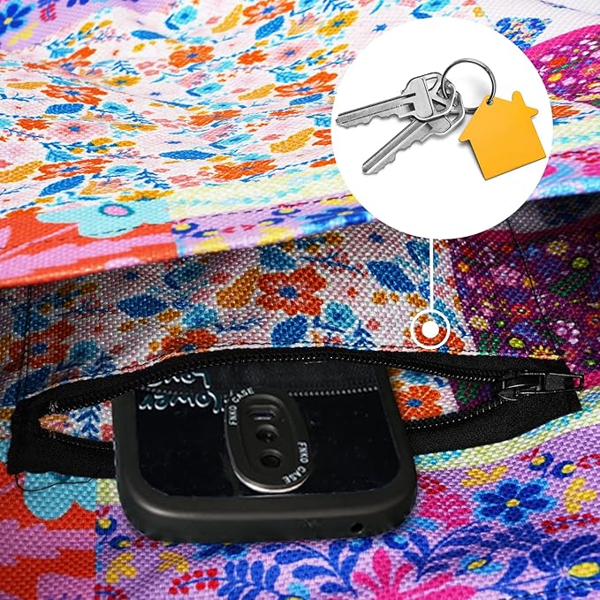 Fashion Printed Yoga Mat Bag with Large Side Pocket & Zipper Pocket Long Tote Yoga Bag Fit Most Size Mats - Holds More Yoga Accessories