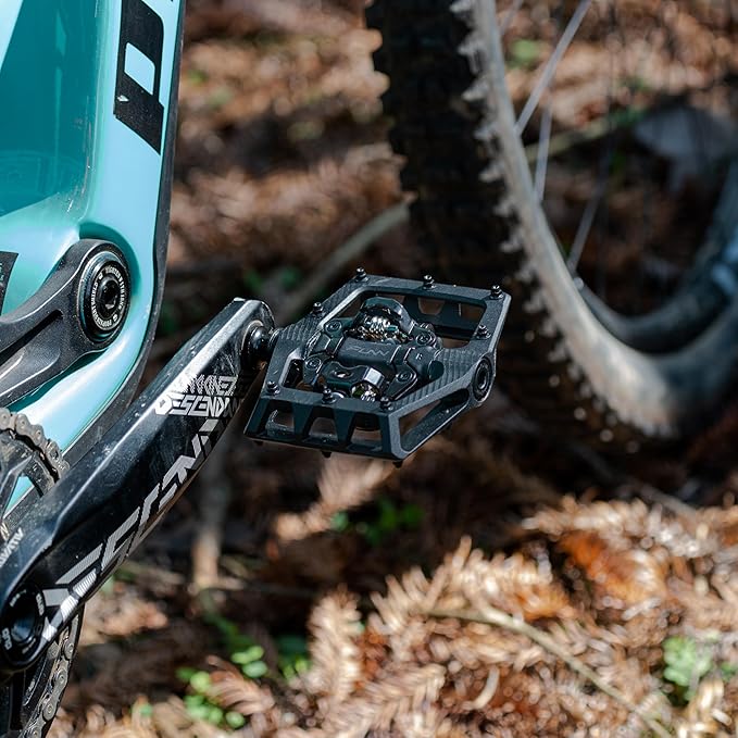 Funn Ripper2 Mountain Bike Clipless Pedals, Compatible with SPD Cleats, 9/16" CrMo Axle Bicycle Pedals