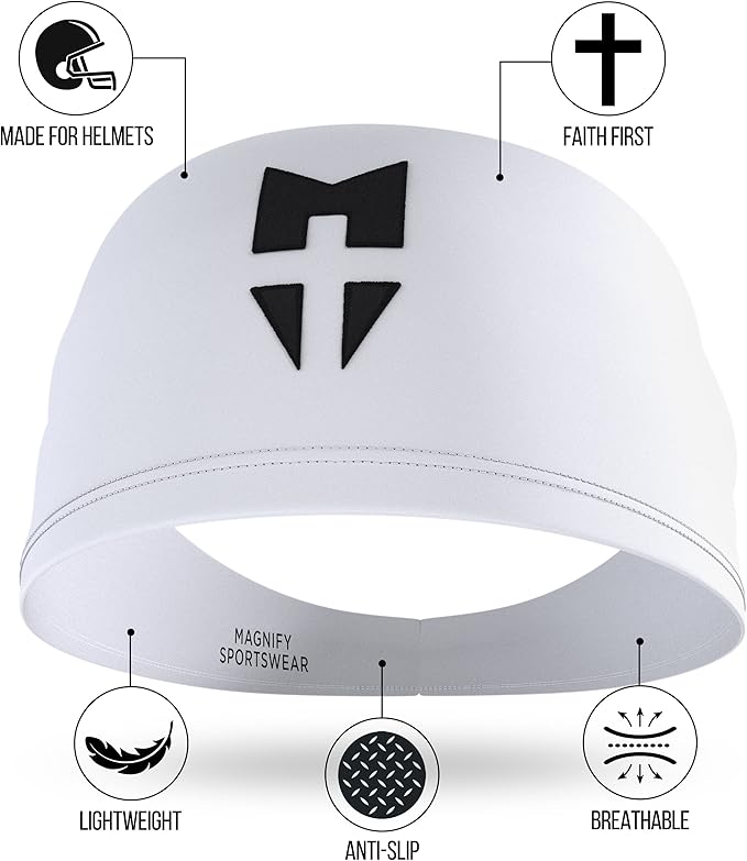Men's Headband for Athletes of Faith - Moisture Wicking Athletic Sweat Band for Running, Gym, Workout, Football, Baseball, Basketball, Soccer - Magnify Sportswear