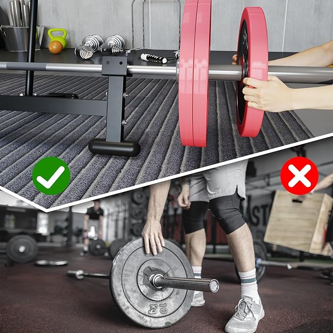 Heavy Duty Barbell Weight Changer – Iron Weight Lifting Stand, 1984 lbs Capacity, 42.5" x 10" x 18", Includes Soft Rubber Pads for Protection Barbell Jack