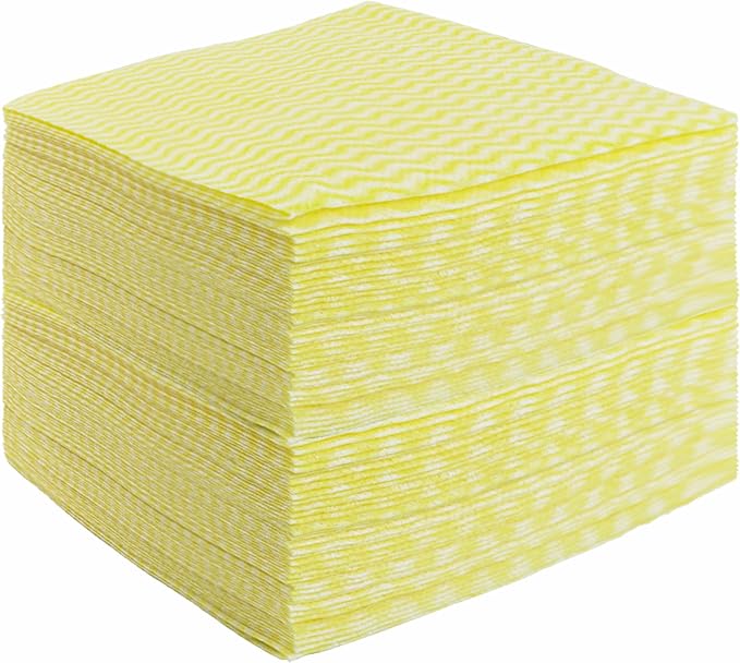 JEBBLAS Reusable Cleaning Cloths Handi Wipes Reusable Cloths Dry Cleaning Cloths Dish Towel Dish Cloths Handy Cleaning Wipes,Pack of 100, Yellow
