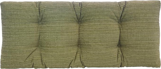 Klear Vu Corner Nook or Piano Seat Omega Non-Slip Tufted Bench Cushion for Indoor Furniture, Entryway Storage, Bay Window, 33 Inches, 11 Green