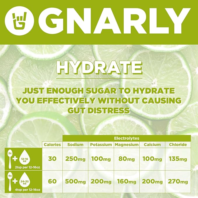 Gnarly Nutrition Hydrate Electrolyte Powder – Salted Margarita Exercise Hydration Drink Mix – NSF Sport Certified – Electrolyte Solution, Performance & Recovery – Salted Margarita, 14.10 oz