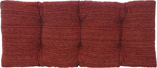 Klear Vu The Gripper Omega Non-Slip Tufted Bench Cushion for Indoor Furniture, Entryway Storage, Bay Window, Corner Nook or Piano Seat, 33 Inches, 17 Red