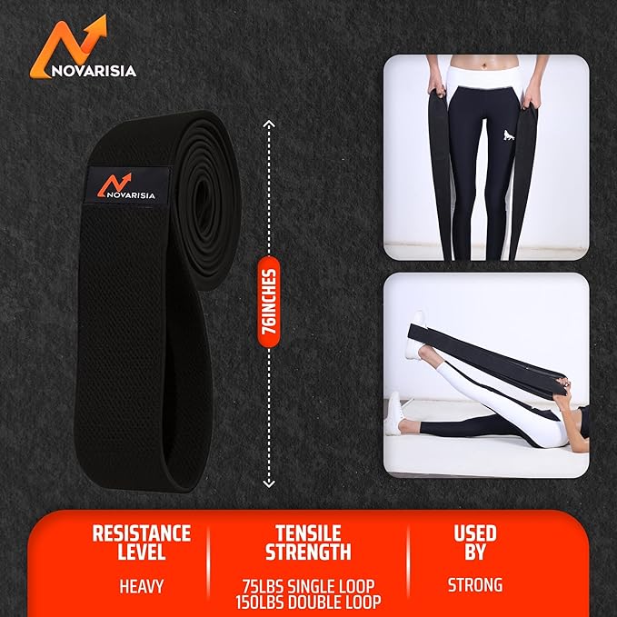 Fabric Resistance Bands for Women and Men - Non-Slip, Durable Exercise Bands for Stretching, Yoga, and Home Fitness