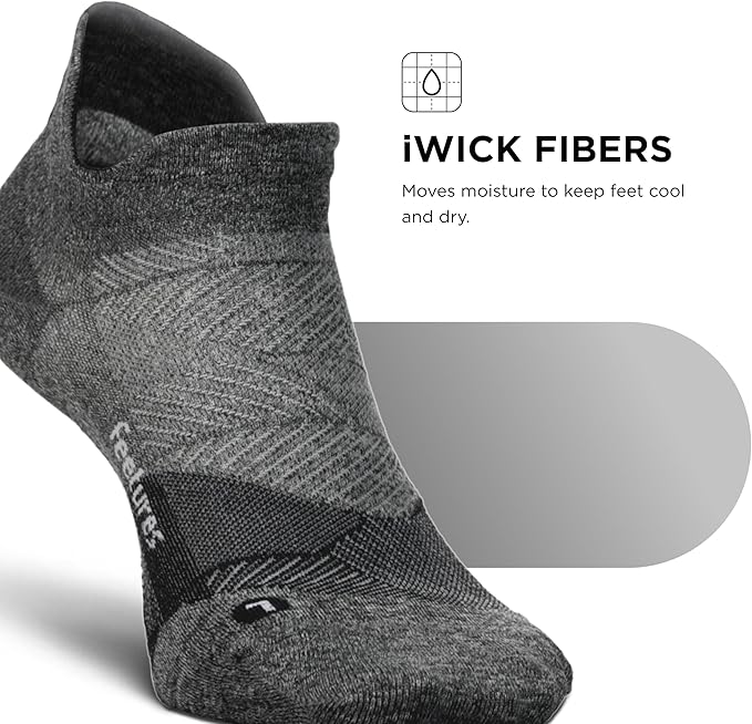 Feetures Elite Ultra Light Cushion Ankle Socks - Sport Sock with Targeted Compression