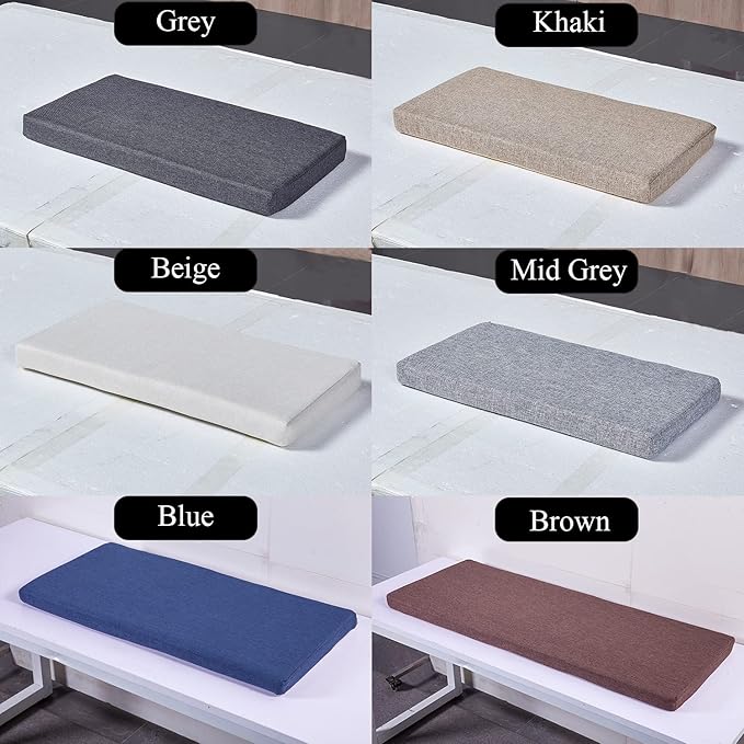 SAMTY Custom Bench Cushion Indoor Memory Foam Chair Pads Non-Slip Bottom Indoor Swing/Settee Seat Pad