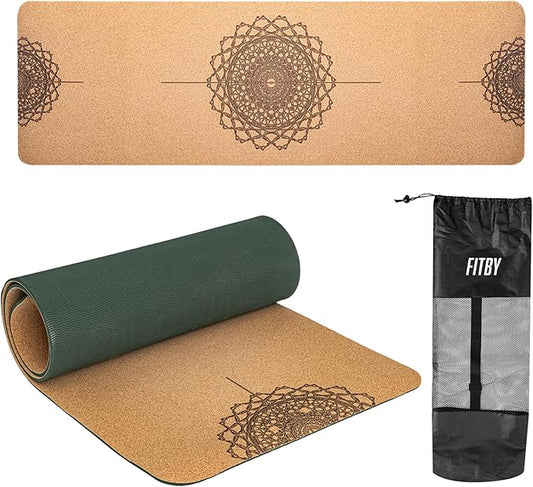Workout Mat with Strap Carrier- Yoga Mat- Lightweight Exercise Mat- Thick Yoga Mats For Home Workout & Gym- Non-slip Texture Mat For Exercise- 6mm, 72"x24" Workout Mat by Fitby