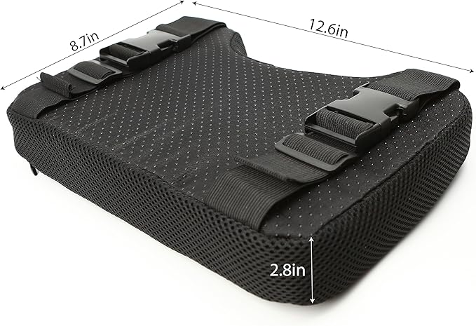 Custom Memory Foam Seat Cushion Soft Accessories for Indoor Exercise with Washable Cover, Straps for Rowing Machine, Recumbent Stationary Bike Pad