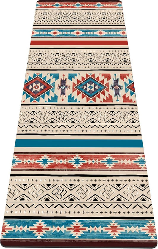 nuveti Yoga Mat Print Extra Thick TPE Non Slip Fitness Exercise Mat with Carrying Bag,72"x24" Extra Thick 6MM Exercise & Workout Mat for Yoga, Pilates Fitness and Floor Exercises