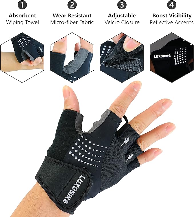 Cycling Gloves Mountain Bike for Men – Shock Absorbing SBR Gel Padded – Anti Slip Palm – Ultra Breathable – Specialized for Mens Bicycling, Biking, MTB Biker, Road Bicycle Riding