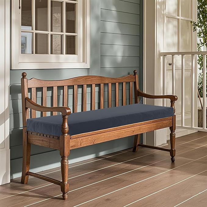 Outdoor Bench Cushion Waterproof 36"x14", Fade-Resistant Patio Furniture Replacement Pad with Ties - Also Fits Indoor Entryway Bench or Window Seat, Dark Grey