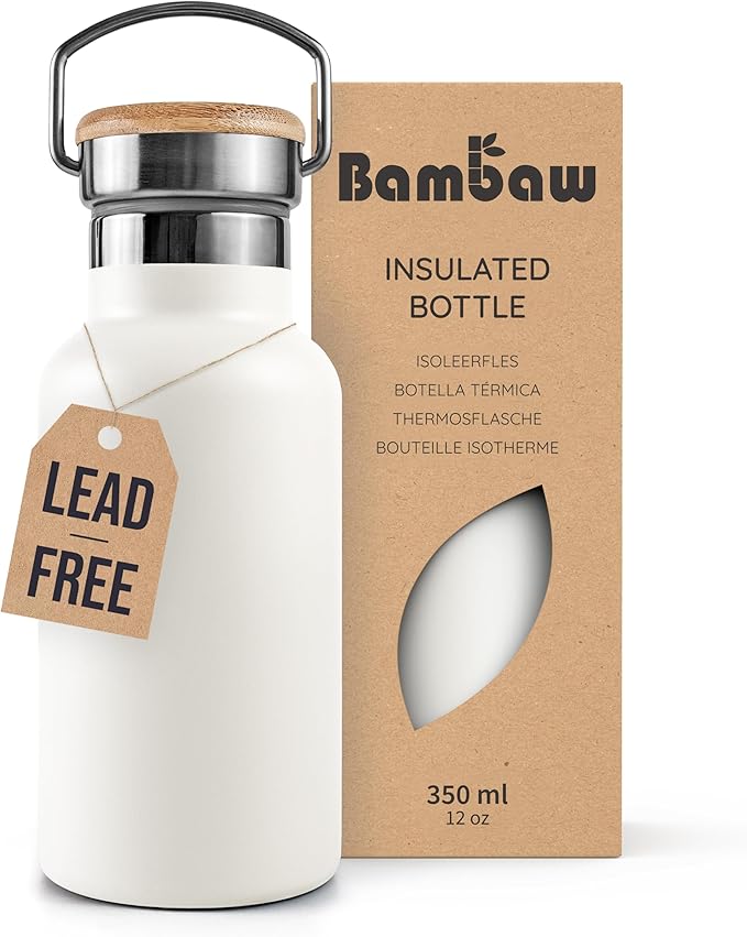 Bambaw 12 oz Insulated Stainless Steel Travel Water Bottle - Polar White