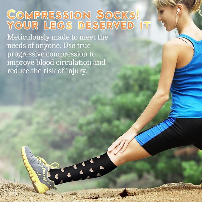 Compression Socks for Women & Men 15-20 mmHg, Best for Medical, Nursing, Running, Athletic, Varicose Veins, Travel