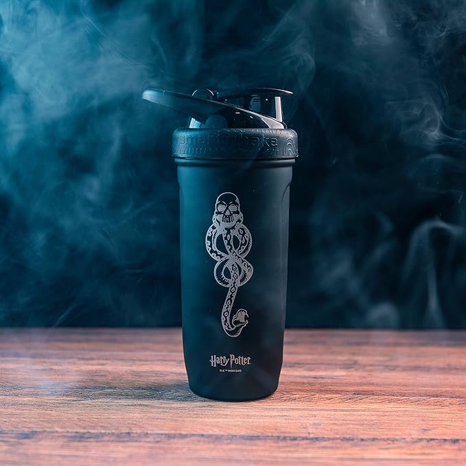 Smartshake Reforce Stainless Steel Harry Potter Dark Mark Logo Shaker Bottle (900 ml/30 oz) | Light Weight Resistance Sports Shaker Bottle with a Soft Lid | Leakproof, BPA Free & DEHP Free
