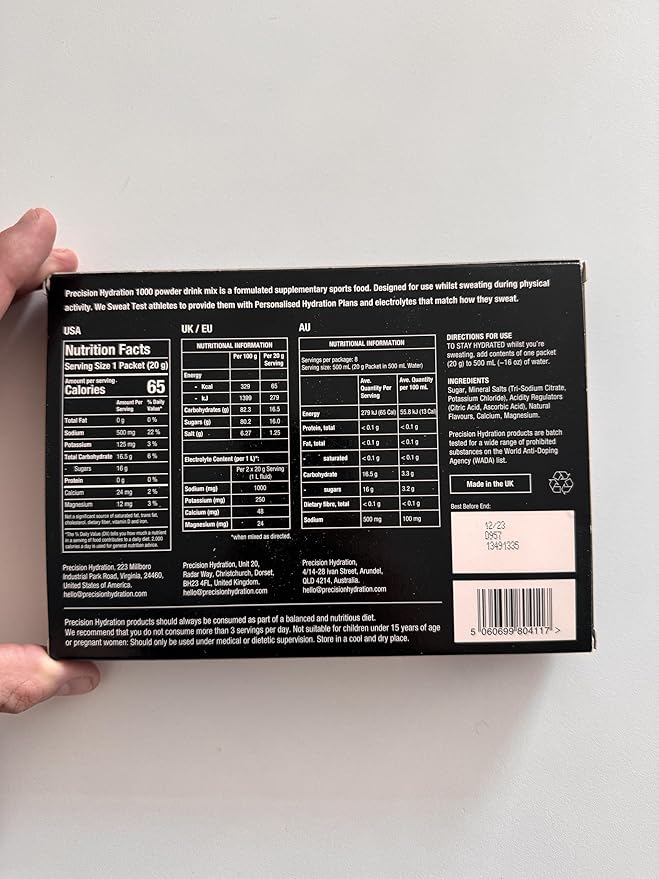 Precision Hydration Electrolyte Powder - No Artificial Ingredients, Multi Strength Hydration Packets - Individual Waterproof Servings - Gluten/Dairy Free, 1 Box (8 Packets, 1000mg/L-Orange)