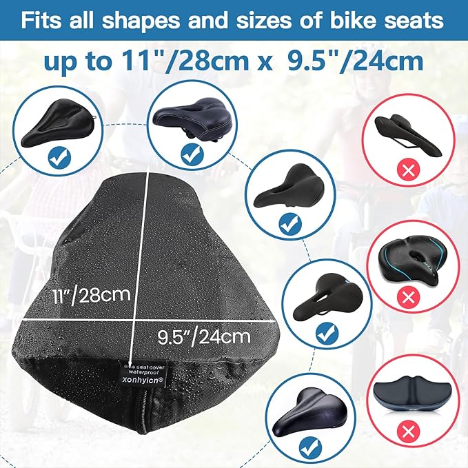 Waterproof Seat Bicycle Covers for Multiple Bicycles and E-Bikes Heavy Duty Rain Cover Durable Outdoor Protection Unisex Bicycle Seat Cushion Protectors
