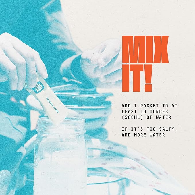 SALTT Electrolytes Powder Flavored Drink Mix - Radical Grape - 30 Hydration Packets - Magnesium, Potassium, Sodium, Trace Minerals - Zero Sugar & Gluten Free - Travel Essentials