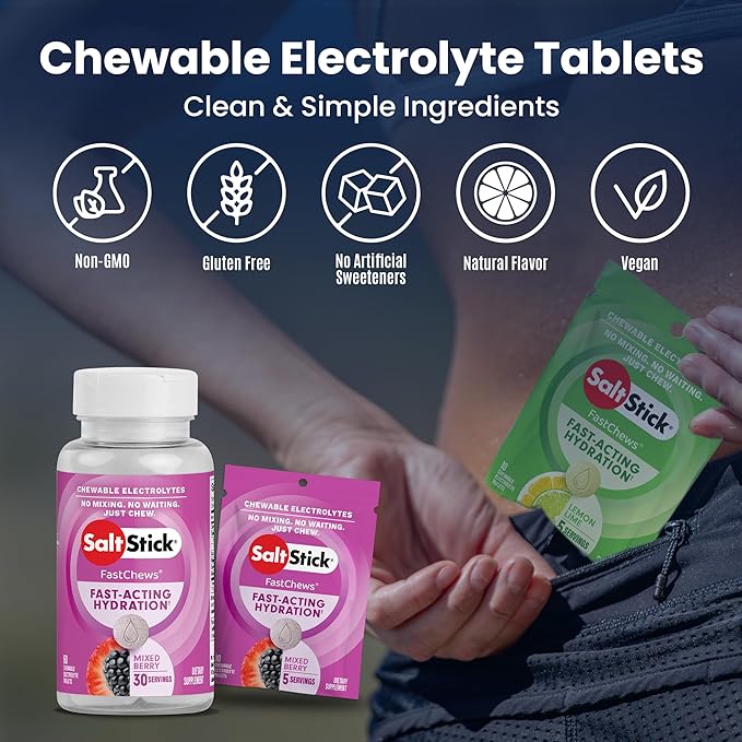 SaltStick Electrolyte FastChews - 90 Count Best Sellers Variety Pack - Chewable Electrolyte Tablets for Hydration, Salt Tabs - 10 Count (Pack of 9)