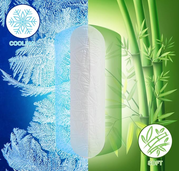 Cooling Memory Foam Pillows for Sleeping, Cooling Gel Pillow for Hot Sleepers, Bed Pillow for Side, Back and Stomach Sleepers, Luxury Firm Gel Pillow for Neck Pain Relief
