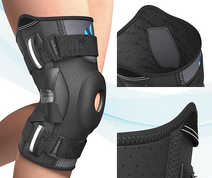 NEENCA Professional Knee Brace for Knee Pain, Hinged Knee Support with Patented X-Straps Fiting System, Strong Stability for Joint Pain Relief, Arthritis, Meniscus Tear, ACL, PCL, MCL, Sports, Workout