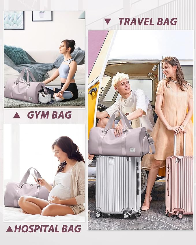 Gym Bag Womens,Travel Duffel Carry on Bag Sport Tote Bag Weekend Overnight Bag