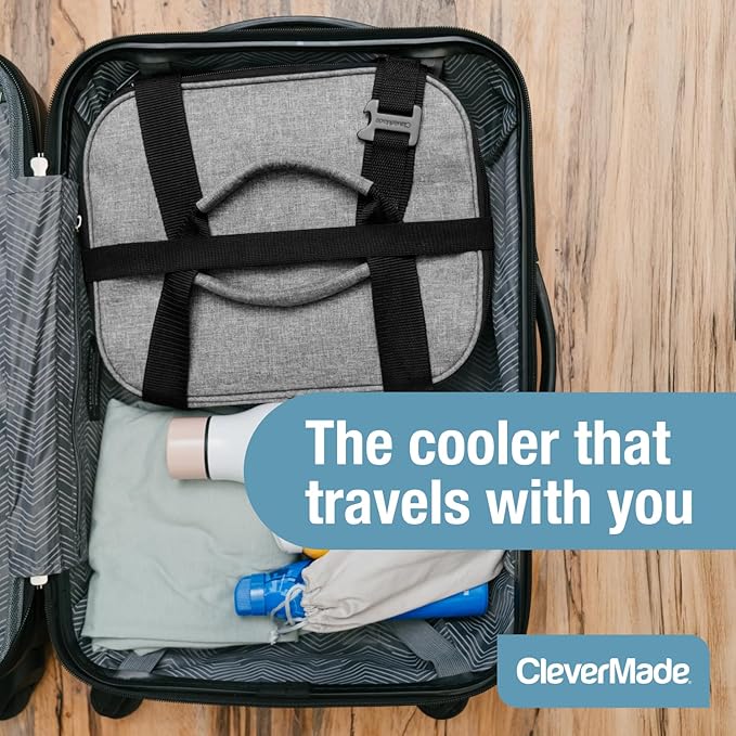 CleverMade Collapsible Insulated Cooler Bag – Leakproof Soft Folding Cooler for Beach, Travel, Car