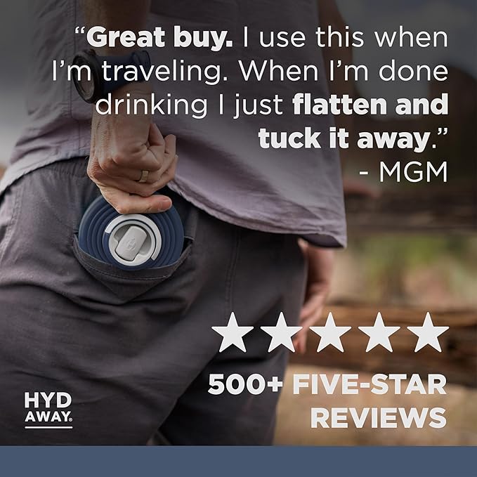 HYDAWAY 25oz Collapsible Water Bottle - BPA-Free, Leakproof, Lightweight, and Space-Saving - Perfect for Hiking, Travel, and All-Day Hydration