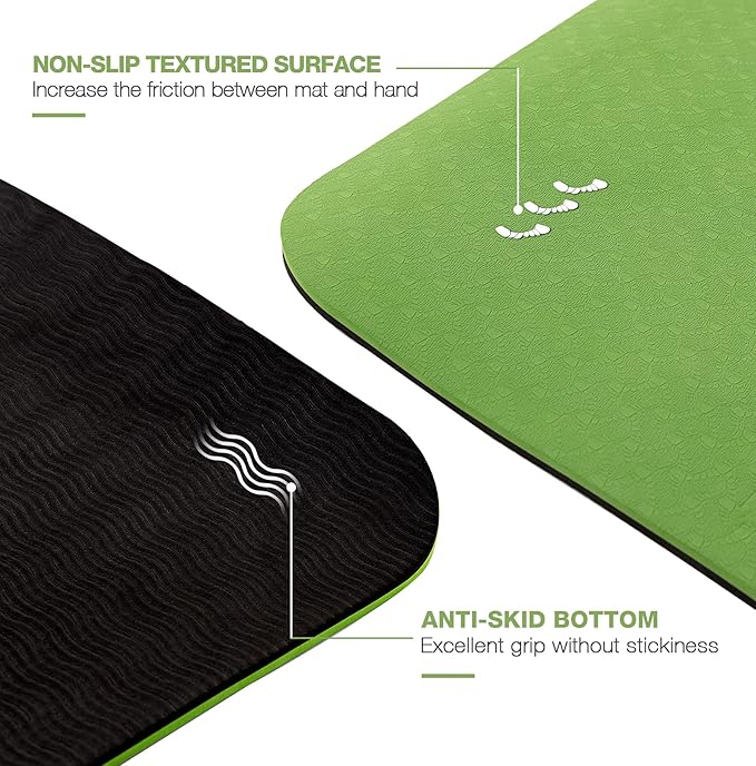 UMINEUX Yoga Mat Extra Thick 1/3'' & 2/5" Non Slip Yoga Mats for Women Eco Friendly TPE Fitness Exercise Mat with Carrying Sling & Storage Bag