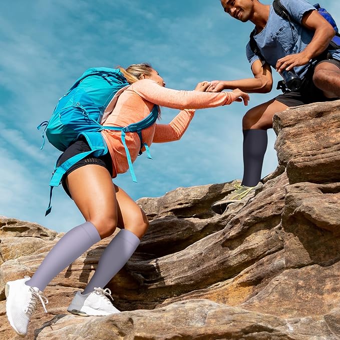 Copper Compression Socks for Women and Men(6 Pairs)-Best Support for Running, Athletic, Nursing, Travel