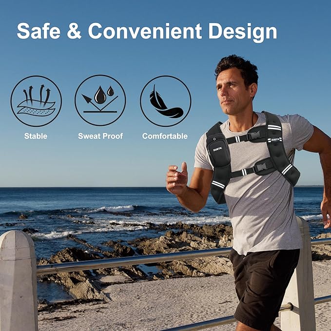 Weighted Vest, 6lb/8lb/12lb/16lb/20lb/25lb/30lb Weight Vest with Reflective Stripe, Weighted Vest for Men Women Workout Equipment for Strength Training, Running, Jogging, Fitness, Weight Loss