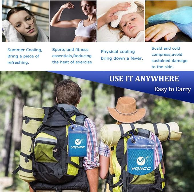 YQXCC Cooling Towels | 4 Pack 47"x12" | Ice Cool for Neck | Microfiber Soft Breathable Chilly | for Yoga, Sports, Golf, Gym, Camping, Running, Fitness, Workout & More Activities