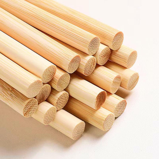 1/4 x 6 Inch 50 PCS Dowel Rods Wood Sticks Wooden Dowel Rods - Unfinished Bamboo Sticks - for Crafts and DIYers