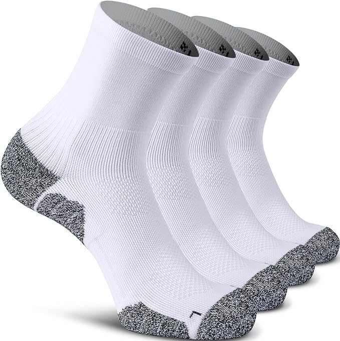 CWVLC Compression Athletic Quarter Socks Cushioned for Men Women