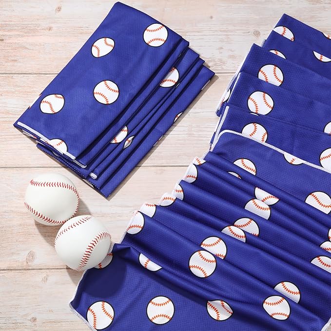 12 Pcs Cooling Towel 40 x 12 Inch Basketball Baseball Football Volleyball Soccer Softball Microfiber Fast Drying Towel for Gift Women Men