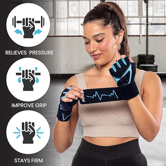 MhIL Workout Gloves for Women – Breathable Gym Gloves for Women with Palm Protection and Enhanced Grip – Padded Weight Lifting Glove for Womens with Wrist Wraps Support Weightlifting Exercise Cycling