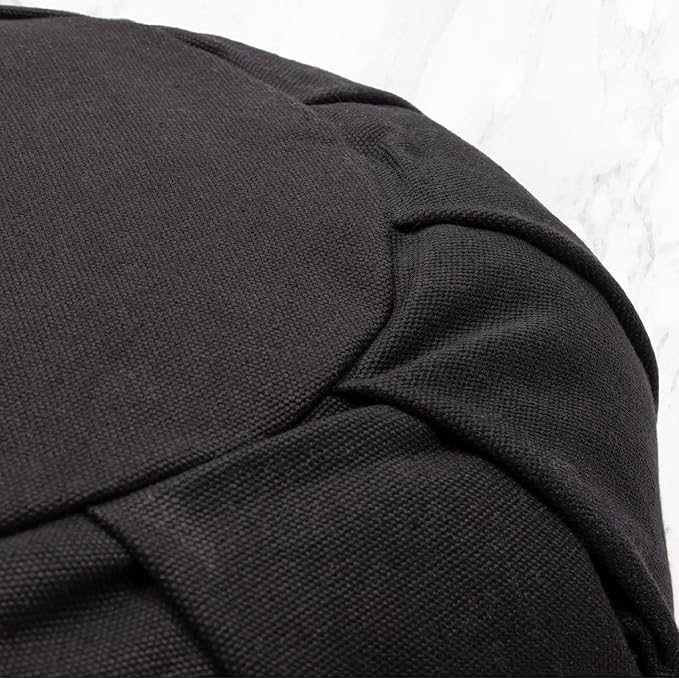 Myga Zafu Yoga Meditation Cushion with Washable Cover - Floor Cushion Pillow with Natural Buckwheat Filling - Soft Round Cotton Design for Meditating or Pranayama Exercises