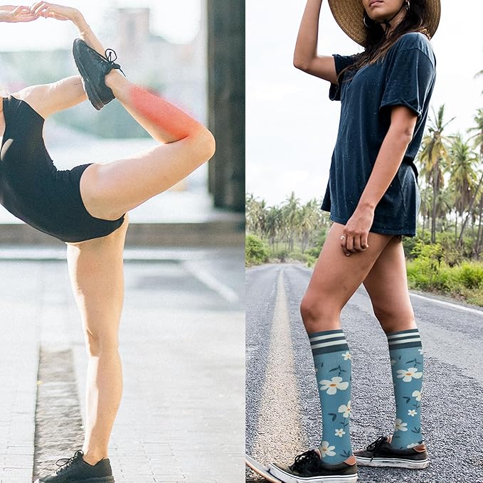 fenglaoda Compression Socks for Women Men Support Circulation 6 Pairs Socks For Nurse, Travel, Flight