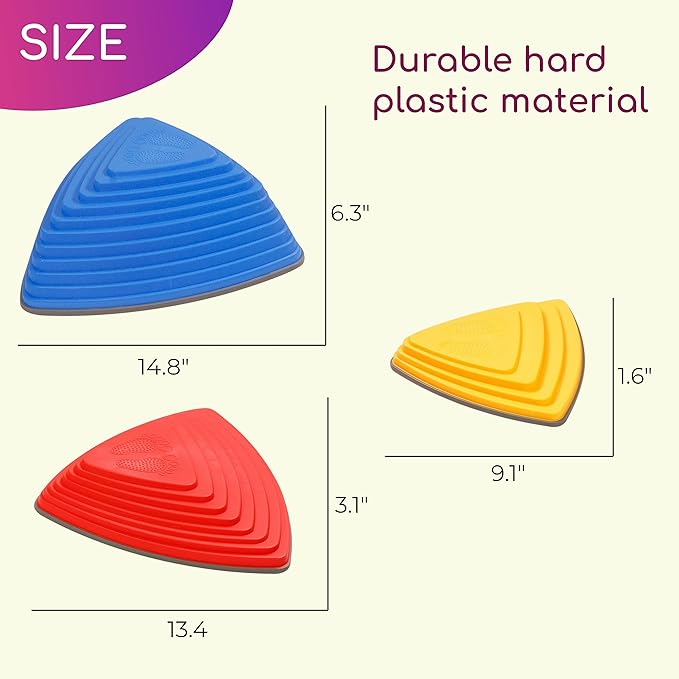 12 Pcs Stepping Stones for Kids Non-Slip Obstacle Course Stepping Stones Kids Indoor Outdoor Sensory Playground Develop Balance BONUS Hopping stickers