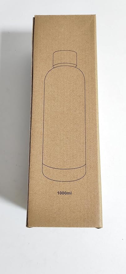 Slim Insulated Water Bottles for Travel 32oz with Clip, Double Wall Vacuum Stainless Steel Water Bottle Keeps Drinks Cold 24 Hrs/Hot 12 Hrs, 100% Leakproof, BPA Free (Black)