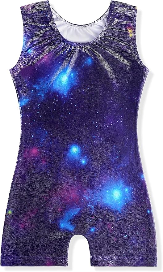 EQSJIU Leotards for Girls Gymnastics Sleeveless Sparkly Toddler Tumbling Outfits Dance Clothes Biketards for Kids 1-10 Years