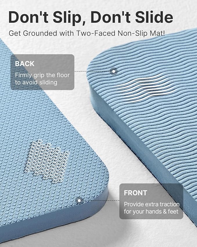 YOTTOY Yoga Mat，Extra Thick Yoga Mat (1/2inch),Professional TPE Exercise Mat,Non-Slip Workout Mat for Yoga, Pilates, Fitness, Barefoot Workouts, Home Gym Studio with Strap