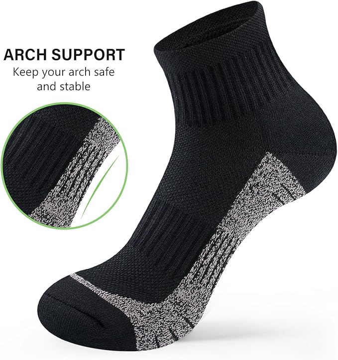 Gonii Ankle Socks Womens Athletic Thick Cushioned Running Hiking Low Cut 5-Pairs