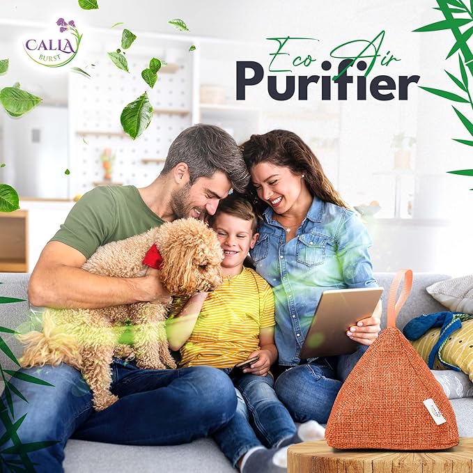 4 Pack Bamboo Charcoal Air Purifier Bags 200 Grams Each - Activated Charcoal Odor Absorber for Car, Pets & Closet - Natural Freshener for Home, Eco-Friendly & Reusable Charcoal Bags (Fresh Colors)