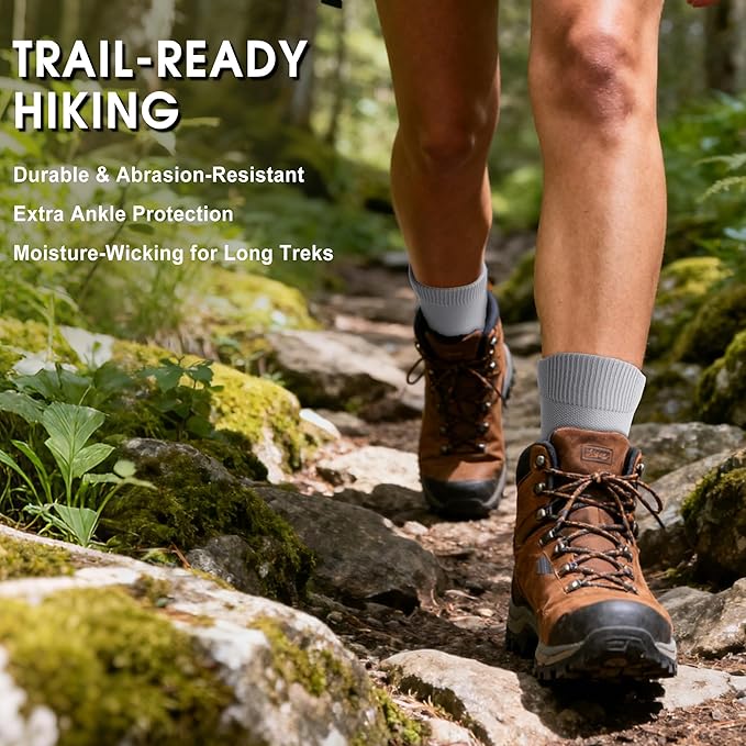 Gonii Women's Compression Ankle Socks with Cushion & Arch Support| Lightweight & Moisture-Wicking for Running 3 Pairs