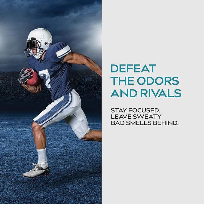 Sports Gear Odor Eliminator Spray - Unscented Deodorizer for Helmets, Gloves, Hockey Pads, Yoga Mats & Shoes - Mineral-Based - 9 fl oz