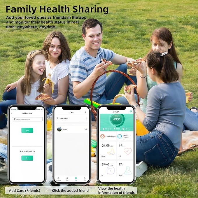 Smart Ring Fitness Tracker for iOS & Android – Sleep Monitor Heart Rate Blood Oxygen & Pressure 8 Sports Modes IP68 Waterproof NO Subscription Long Battery Life (Titanium Silver, 9#)