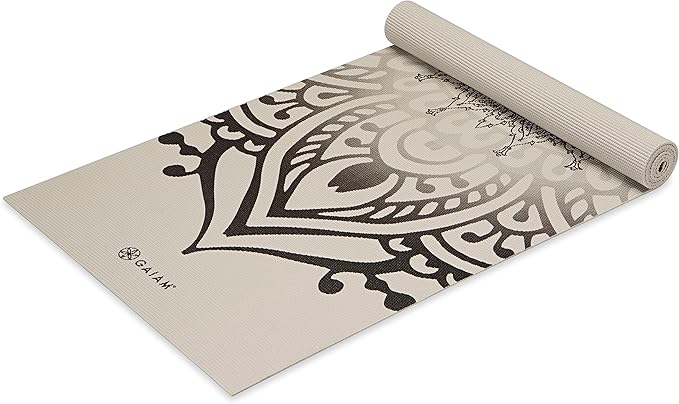 Gaiam Yoga Mat - Premium 5mm Print Thick Non Slip Exercise & Fitness Mat for All Types of Yoga, Pilates & Floor Workouts (68" x 24" x 5mm)