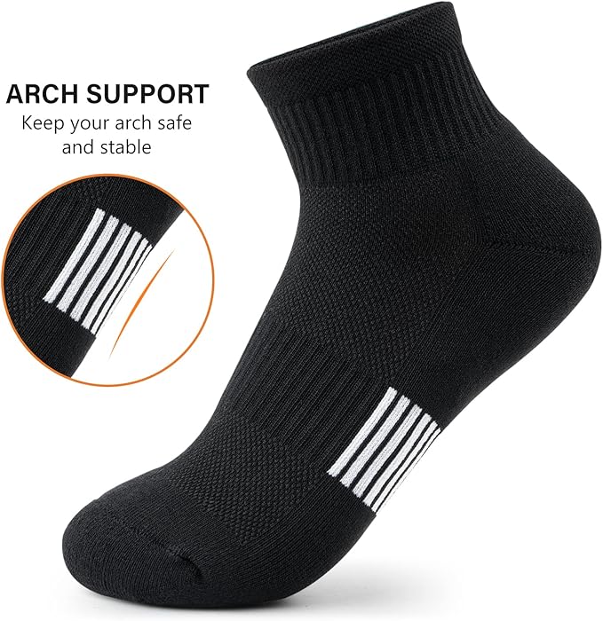 Gonii Ankle Socks Womens Athletic Thick Cushioned Running Hiking Low Cut 5-Pairs