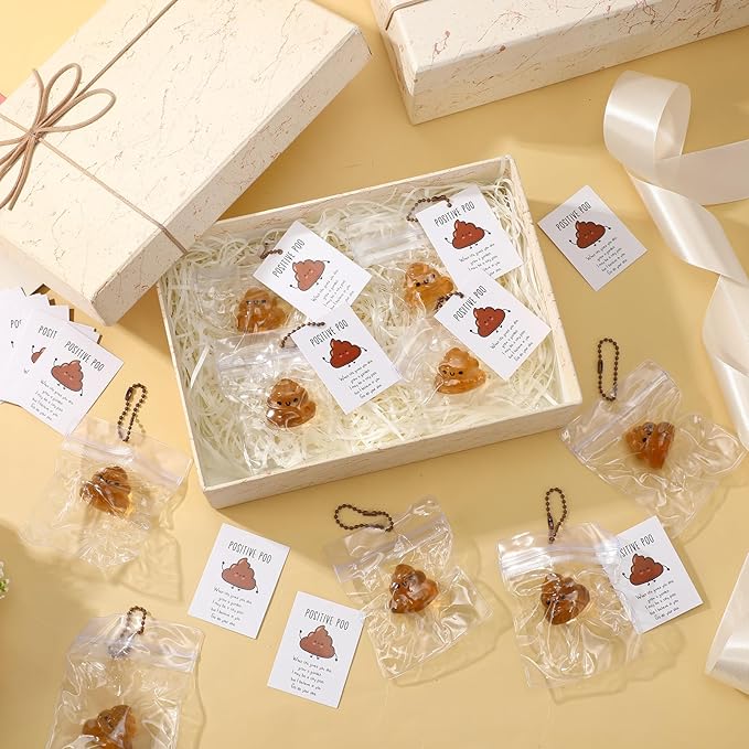 Wettarn 24 Sets Poop Gifts Inspirational Stress Ball with Support Card Positive Stress Relief Prank Poop Ball Thank You Appreciation Gift for Boss Coworker Employee Pharmacy Vet Tech Medical Assistant